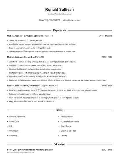 Resume example 1