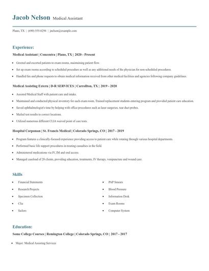 Medical Assistant Resume