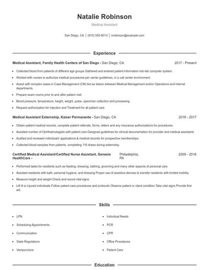 Resume example 1