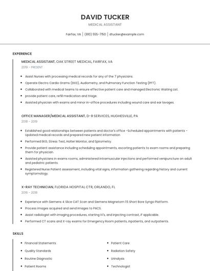 Medical Assistant Resume