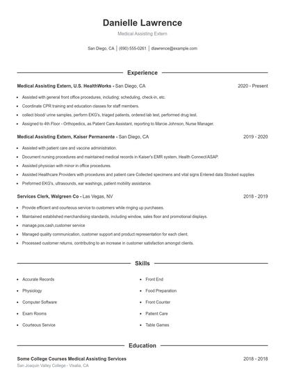 Resume example 1