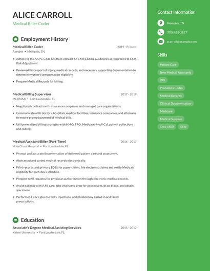Medical Biller Coder Resume