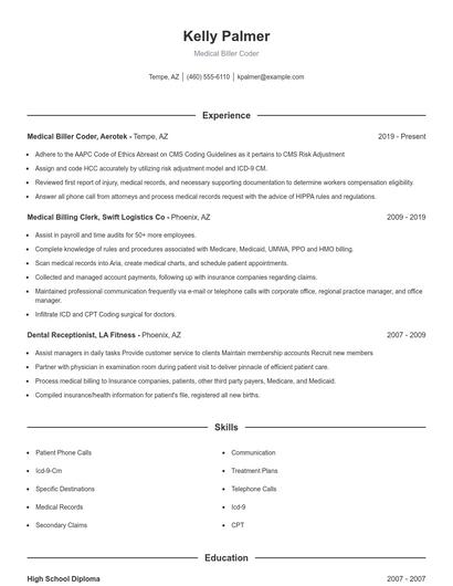 Medical Biller Coder Resume