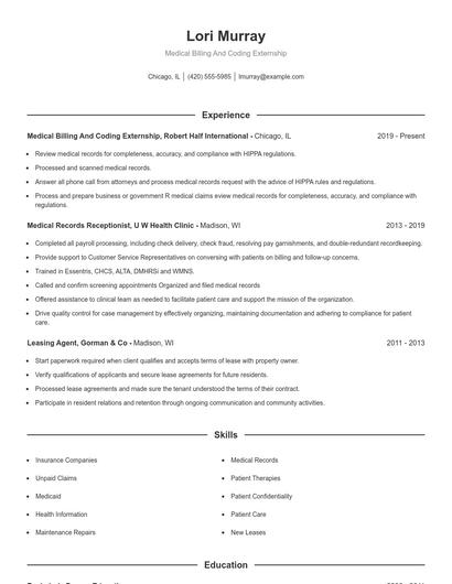 Resume example 1