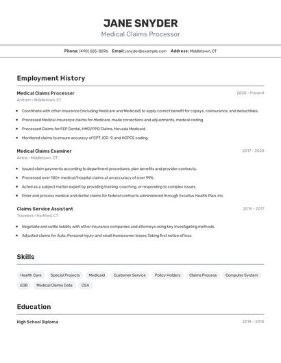 Resume example 2