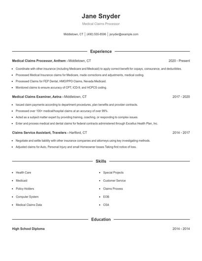 Resume example 1