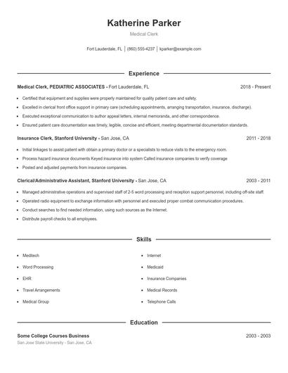 Resume example 1