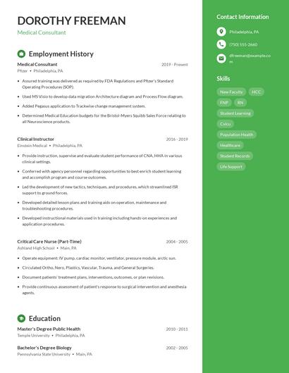 Resume example 4