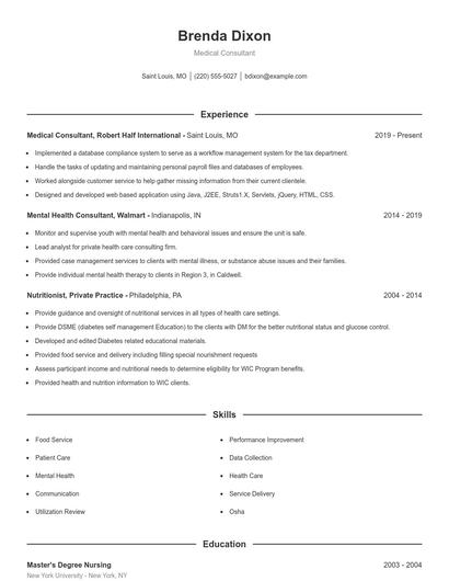 Resume example 1