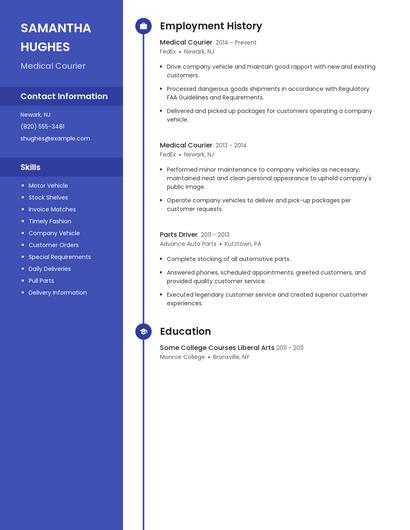 Medical Courier Resume