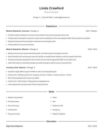 Resume example 1
