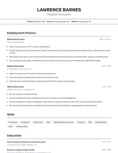 Resume example 2