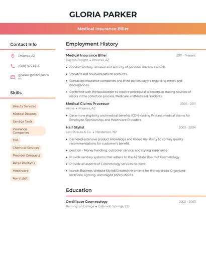Medical Insurance Biller Resume