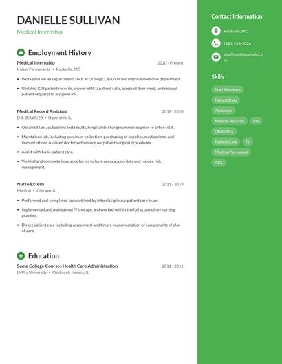 Resume example 5