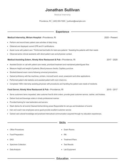 Resume example 1