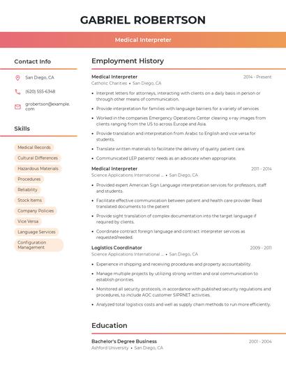 Resume example 3