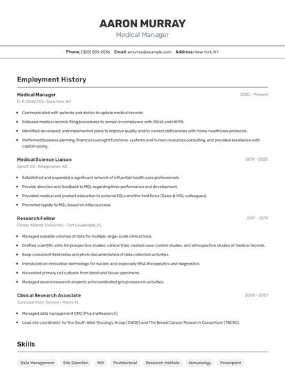 Resume example 2