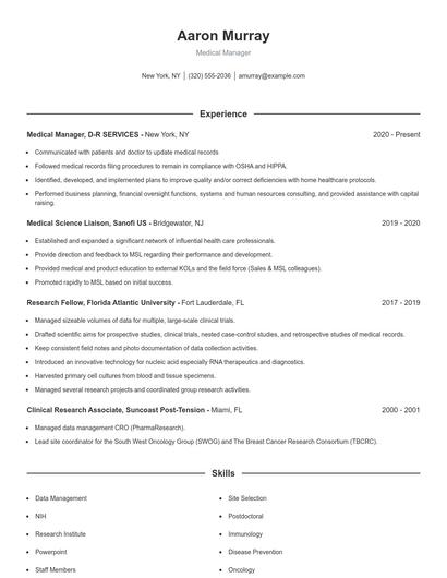 Resume example 1