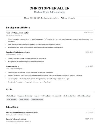 Resume example 2