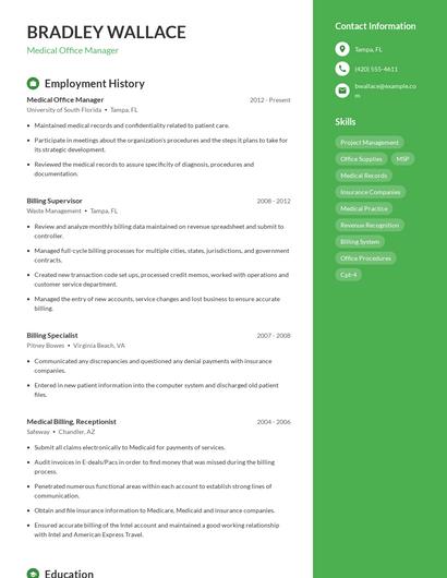 Medical Office Manager Resume