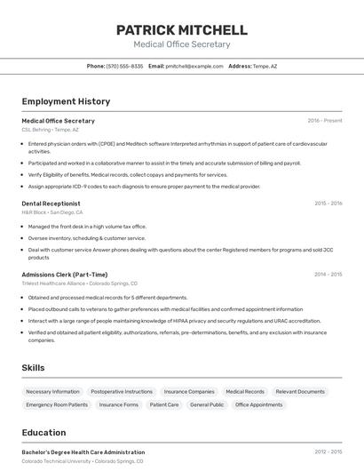 Resume example 2