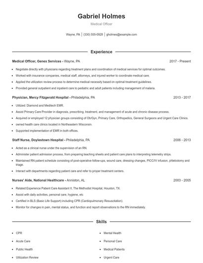 Resume example 1