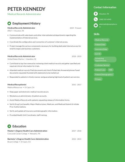 Medical Records Administrator Resume