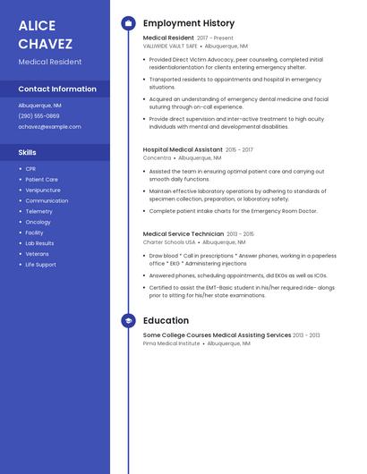 Medical Resident Resume
