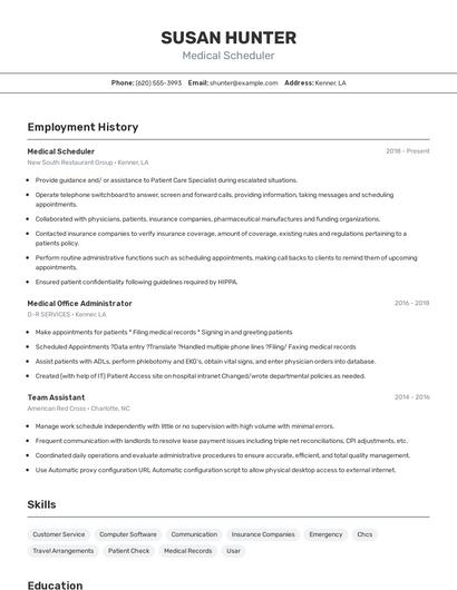 Resume example 2