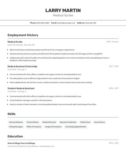 Resume example 2