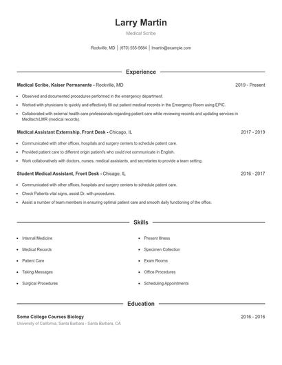 Resume example 1