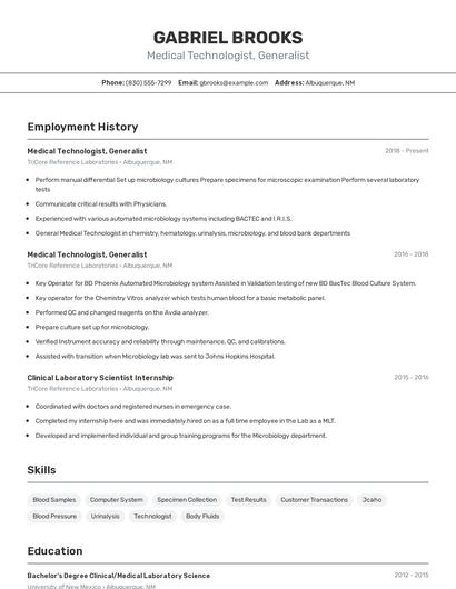 Resume example 2