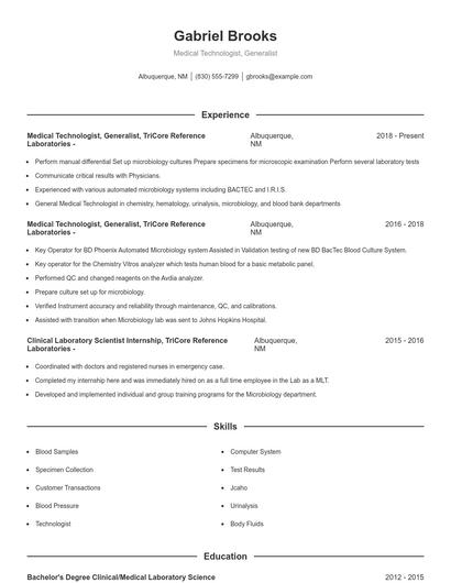 Resume example 1