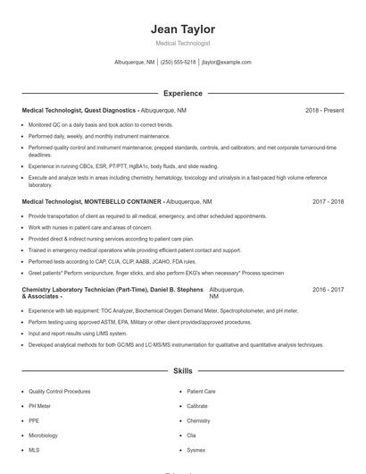Resume example 1