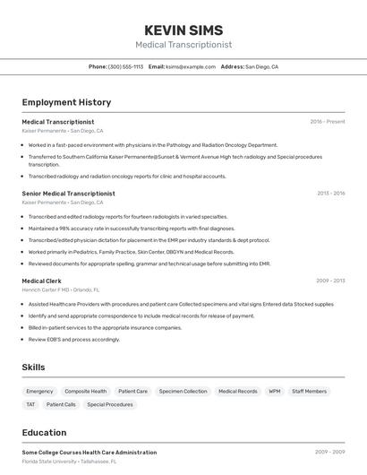Resume example 2