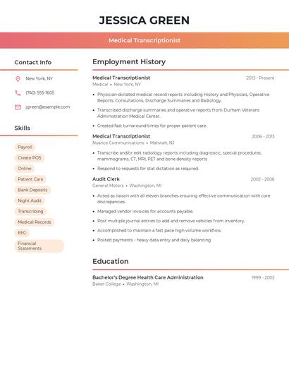 Resume example 3