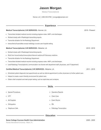 Resume example 1