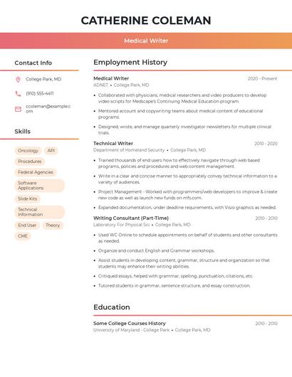 Resume example 3