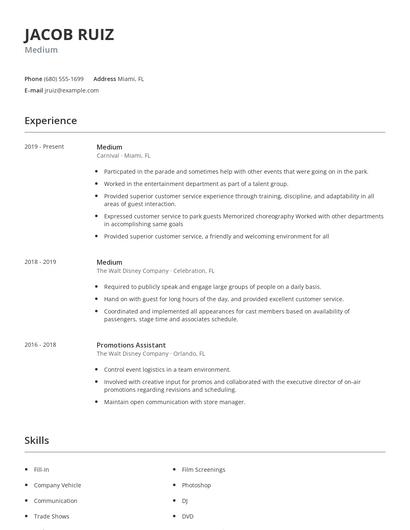 Medium Resume