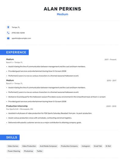 Medium Resume