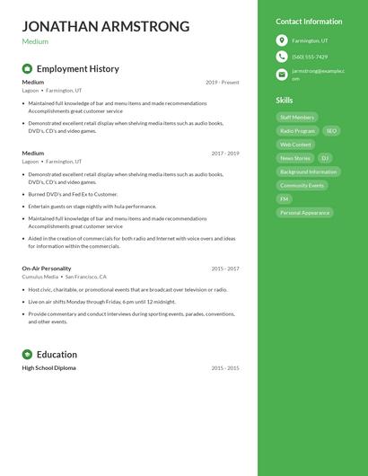 Medium Resume