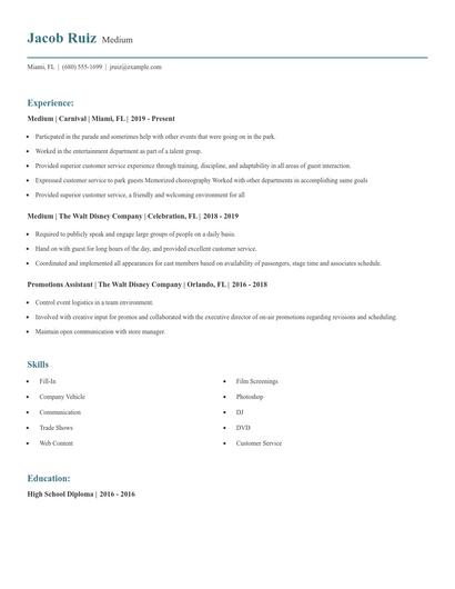 Medium Resume