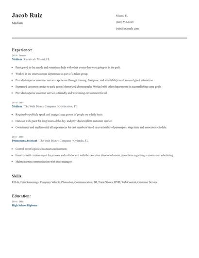 Medium Resume