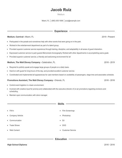 Medium Resume