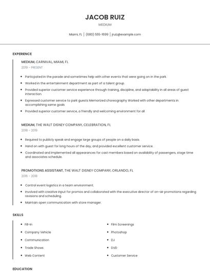 Medium Resume