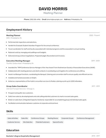 Resume example 2