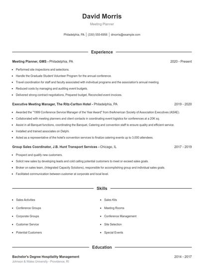 Resume example 1