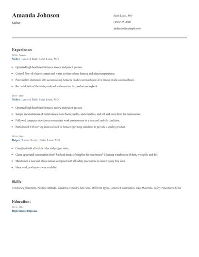 Melter Resume