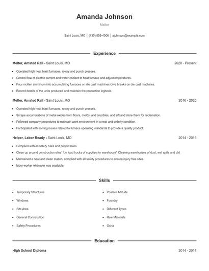 Melter Resume