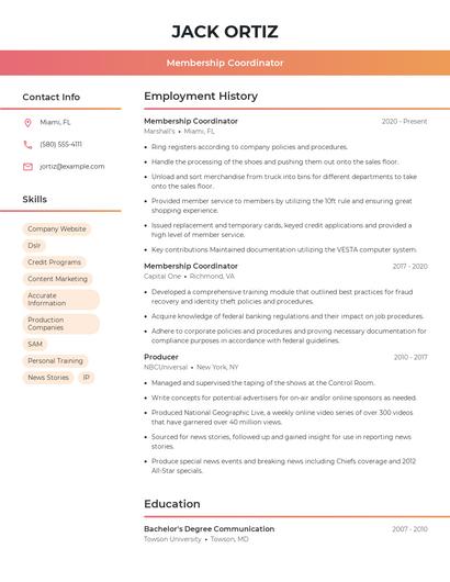 Resume example 3